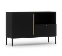 Felicia - buffet bas - noir - 1 porte, 1 tiroir et 1 niche - 120 cm - Noir