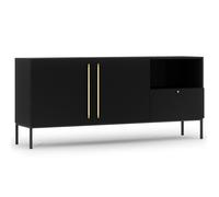 Felicia - buffet bas - noir - 2 portes, 1 tiroir et 1 niche - 180 cm - Noir