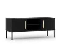 Felicia - meuble tv - noir - 2 portes et 2 niches - 120 cm - Noir