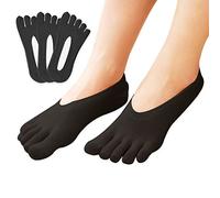 Feliciay 3 Paires De Chaussettes à Cinq Doigts Pour Les Orteils No Show Compression Respirant Non Slip Low-Cut Liner Spacer Boat Chaussettes Full Toe Yoga Chaussettes Pour Femmes (Noir)