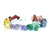 Felicidade Bracelet 7 Chakras en Pierres Naturelles - Perles Baroques Authentiques 8 mm - Bijou Spirituel Unisexe pour Méditation, Yoga & Lithothérapie - Idée Cadeau Bien-Être