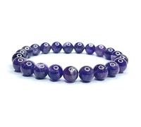 Felicidade Bracelet en Améthyste - Pierre Naturelle 8MM pour Femme - Élégance, Sérénité & Harmonie - Bijou Énergétique Authentique en Lithothérapie - Idée Cadeau Unique & Symbolique