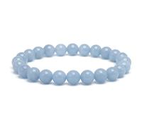 Felicidade Bracelet en angelite Pierre Naturelle Perles de taille 8mm Pierres fines et Précieuses Bracelet Femme Bijoux Minéraux Cadeau Bien-être Cadeau Anniversaire Femme et Homme
