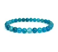 Felicidade Bracelet en Apatite bleue Pierres Naturelles Perles de 6mm Pierres Fines et Précieuses Bracelet Unisexe Bijoux Minéraux Cadeau de Sérénité Cadeau Anniversaire pour Femme et Homme