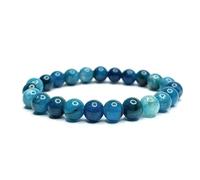 Felicidade Bracelet en Apatite bleue Pierres Naturelles Perles de 8mm Pierres Fines et Précieuses Bracelet Unisexe Bijoux Minéraux Cadeau de Sérénité Cadeau Anniversaire pour Femme et Homme