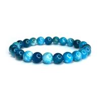 Felicidade Bracelet en Apatite Pierres Naturelles Perles de 8mm Pierres Fines et Précieuses Bracelet Unisexe Bijoux Minéraux Cadeau de Sérénité Cadeau Anniversaire pour Femme et Homme