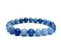 Felicidade Bracelet en Aventurine Bleue Naturelle - Perles Authentiques 8mm - Bijou Élégant & Apaisant en Pierres Fines - Énergie Positive & Harmonie - Bracelet Femme & Homme - Idée Cadeau Unique