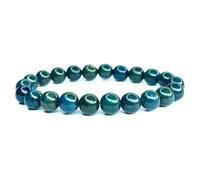 Felicidade Bracelet en Azurite Naturelle - Perles 8 mm - Bijou Unisexe Élégant & Authentique - Pierre Semi-Précieuse Bleue & Verte - Bracelet Énergétique Méditation, Bien-Être Femme Homme