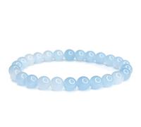 Felicidade Bracelet en Calcite bleue Pierre Naturelle - Cadeau anniversaire cadeau noel cadeau unisex femme homme ado fille garçon (Perles de 6mm)