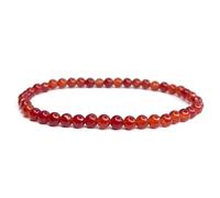 Felicidade Bracelet en Cornaline Pierre Naturelle Pierres fines et Précieuses - Bijoux Femme Homme Idée Cadeau Bien-être - Lithotherapie (Bracelet en Cornaline perles de 4mm)