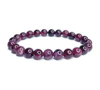 Felicidade Bracelet en Grenat Naturel - Perles Authentiques 6MM - Bijou Contemporain & Énergétique - Vitalité, Passion & Bien-Être - Bracelet Élégant pour Femme & Homme - Idée Cadeau Symbolique