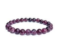 Felicidade Bracelet en Grenat Naturel - Pierres Authentiques 8MM - Bijou Énergétique & Élégant - Vitalité, Passion & Bien-Être - Accessoire Unisexe Homme & Femme - Idée Cadeau Spirituel & Raffiné