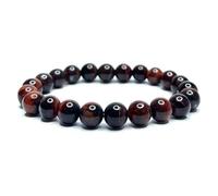 Felicidade Bracelet en œil de taureau Pierres Naturelles Perles de 8mm Pierres fines et Précieuses Bracelet Homme Bijoux Minéraux Cadeau Protection Cadeau Anniversaire Femme et Homme