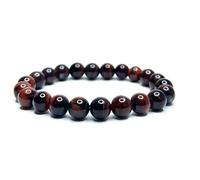 Felicidade Bracelet en œil de taureau Pierres Naturelles Perles de 8mm Pierres fines et Précieuses Bracelet Homme Bijoux Minéraux Cadeau Protection Cadeau Anniversaire Femme et Homme