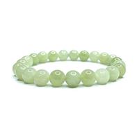 Felicidade Bracelet en Jade Clair - Perles de 8 mm - Bijou Élégant et Apaisant en Pierre Semi-Précieuse