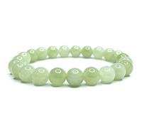 Felicidade Bracelet en Jade Clair - Perles de 8 mm - Bijou Élégant et Apaisant en Pierre Semi-Précieuse