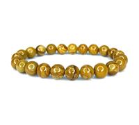Felicidade Bracelet en Jaspe Bois Naturel - Pierres 8MM - Protection, Stabilité & Équilibre - Bijou Énergétique Mixte pour Femme & Homme - Lithothérapie, Méditation & Cadeau Bien-Être