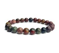Felicidade Bracelet en Jaspe Héliotrope Naturel - Perles de 8 mm - Pierre de Protection, Énergie & Équilibre - Bijou Énergétique Unisexe - Idée Cadeau Bien-Être & Lithothérapie