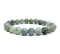 Felicidade Bracelet en Labradorite Grise - Pierre Naturelle 8MM pour Femme & Homme - Protection, Énergie & Bien-Être - Bijou Énergétique en Lithothérapie, Méditation & Cadeau