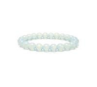 Felicidade Bracelet en Opaline Naturelle - Perles Authentiques 8MM - Pierre de Douceur, Harmonie & Énergie Positive - Bijou Unisexe Élégant - Accessoire Spirituel & Cadeau Femme & Homme