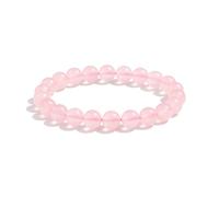 Felicidade Bracelet en Quartz Rose Naturel pour Enfant & Bébé - Perles Authentiques 8 mm - Pierre Semi-Précieuse Apaisante - Bijou Confortable, Énergie Douce & Lithothérapie
