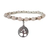 Felicidade Bracelet en quartz rose pierre naturelle avec arbre de vie perles de 6mm Bijoux femme rose amour saint valentin anniversaire bien-être sérénité lithothérapie