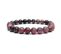 Felicidade Bracelet en Rhodonite - Pierre Naturelle 6MM pour Femme - Élégance, Harmonie & Bien-Être au Quotidien - Bijou Énergétique en Lithothérapie, Amour & Sérénité - Idée Cadeau Unique
