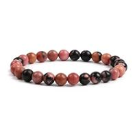 Felicidade Bracelet en Rhodonite - Pierre Naturelle 6MM pour Femme - Élégance, Harmonie & Bien-Être au Quotidien - Bijou Énergétique en Lithothérapie, Amour & Sérénité - Idée Cadeau Unique