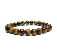 Felicidade Bracelet Homme Pierre Naturelle - Œil de Tigre 8mm | Protection & Énergie | Bijoux Lithothérapie Cadeau Anniversaire