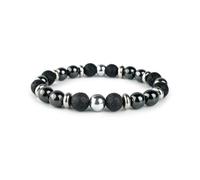 Felicidade Bracelet pour Homme en Pierre de Lave & Hématite Naturelles - Force, Équilibre & Énergie - Bijou Énergétique et Élégant - Protection & Style Intemporel - Cadeau Bien-Être