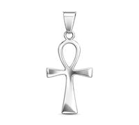 Felicidade Pendentif Croix de Ankh en Acier Inoxydable - Symbole Égyptien de Vie, Protection & Énergie Positive - Bijou Spirituel Unisexe Élégant & Authentique - Idée Cadeau Unique