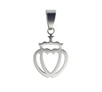 Felicidade Pendentif Cœur Couronné en Acier Inoxydable - Symbole d’Amour, Loyauté & Protection - Bijou Unisexe Élégant - Disponible en Doré ou Argenté - Cadeau Spirituel (Argenté)
