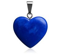 Felicidade Pendentif Cœur en Lapis Lazuli Naturel - Pierre Semi-Précieuse Authentique - Bijou Élégant & Spirituel - Harmonie, Intuition & Sérénité - Accessoire Lithothérapie - Idée Cadeau Symbolique