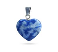 Felicidade Pendentif Cœur en Sodalite Naturelle - Pierre Semi-Précieuse Authentique - Bijou Élégant - Harmonie, Intuition & Énergie Positive - Accessoire Spirituel Unisexe - Idée Cadeau Symbolique