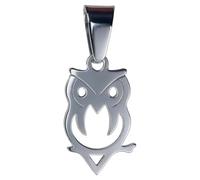 Felicidade Pendentif Hibou en Acier Inoxydable Argenté - Symbole de Sagesse & Intuition - Bijou Unisexe Élégant & Spirituel - Porte-Bonheur Durable