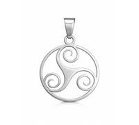 Felicidade Pendentif Triskell Breton en Acier Inoxydable Argenté - Symbole Celtique d’Harmonie, Force & Énergie Positive - Bijou Spirituel Unisexe Élégant & Authentique - Idée Cadeau Unique