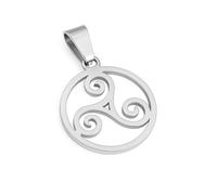 Felicidade Pendentif Triskell Breton en Acier Inoxydable Argenté - Symbole Celtique d’Harmonie, Force & Énergie Positive - Bijou Spirituel Unisexe Élégant & Authentique - Idée Cadeau Unique
