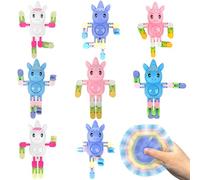 Felicify Hand Spinner Licorne, 8 Pièces Fidget Spinner Licorne, Licorne Spinner Set, Plastique Fidget Toys Anti Stress, Fidget Spinners Transformable Créatif, Jouet Sensoriel pour TDAH ADD Autisme