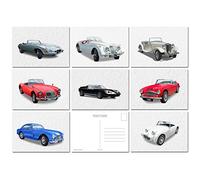 Felicitas Lot de 8 cartes postales rétro Motif voiture classique Format A6