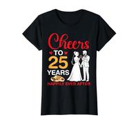 Félicitations à 25 Ans de Bonheur pour Toujours après Le 25e Anniversaire de Mariage T-Shirt Graphique avec Valeur