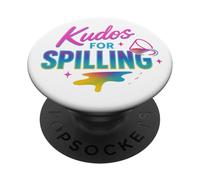 Félicitations pour Avoir renversé Funny Neon Tea Spill LGBT Pride PopSockets PopGrip Adhésif