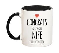 Félicitations Pour Être Ma Femme, Espèce De Veinarde ! Mug Céramique Tasse Mignonne Tasses À Thé Pour Maison Lait Travail 330Ml