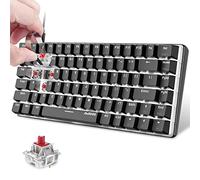 FELiCON AK33 Clavier de Jeu Mécanique 80% Hot Swappable Interrupteur Rouge Keyboard avec Rétroéclairage LED Blanc USB-C Filaire QWERTY 82 Touches ABS Keycap Anti-ghosting pour PC Mac-Noir