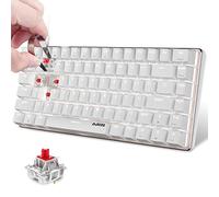 FELiCON AK33 Clavier de Jeu Mécanique 80% Hot Swappable Interrupteur Rouge Keyboard avec Rétroéclairage LED Blanc USB-C Filaire QWERTY 82 Touche ABS Keycap Anti-ghosting pour PC Mac-Blanc