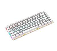 FELiCON AK33 Clavier mécanique Bluetooth 5.0 Gaming sans Fil et Filaire Deux Modes, 3 canaux de Connexion Bluetooth, 18 Rainbow LED Rétroéclairé, 82 Touches Anti-ghosting (Switch Bleu, Blanc)