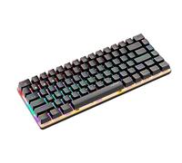 FELiCON AK33 Clavier mécanique Bluetooth Gaming sans Fil et Filaire Deux Modes, 3 canaux de Connexion Bluetooth, 18 Rainbow LED Rétroéclairé, 82 Touches Anti-ghosting (Switch Bleu, Noir)