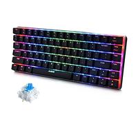 FELiCON AK33 Clavier Mécanique de Jeu,80% Blue Switch Game Keyboard 19 RGB Chroma LED Rétroéclairé,82 Touches Anti-Ghosting Panneau en Métal USB-C Câblé QWERTY pour PC Mac-Noir
