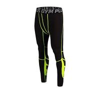 FELiCON Gym Cycle de Sports de Running pour Homme Pantalon Collant de Compression pour l'entraînement Vêtements à séchage Rapide Respirant Confortable Legging Fitness Pantalon Thermique(102-Vert,M)