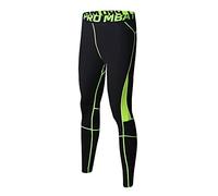 FELiCON Gym Cycle de Sports de Running pour Homme Pantalon Collant de Compression pour l'entraînement Vêtements à séchage Rapide Respirant Confortable Legging Fitness Pantalon Thermique(104-Vert,XL)