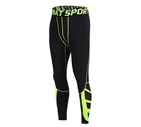 FELiCON Gym Hommes Running Sports Cycle Pantalons Hommes Collants de Compression pour Hommes Porter des vêtements d'entraînement Séchage Rapide Respirant Confortable Leggings Base Elite Fit（Vert,S